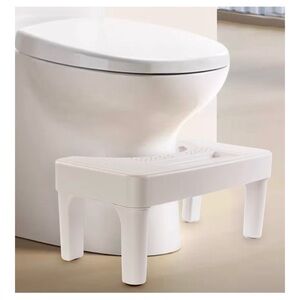 White Bathroom Toilet Stool
